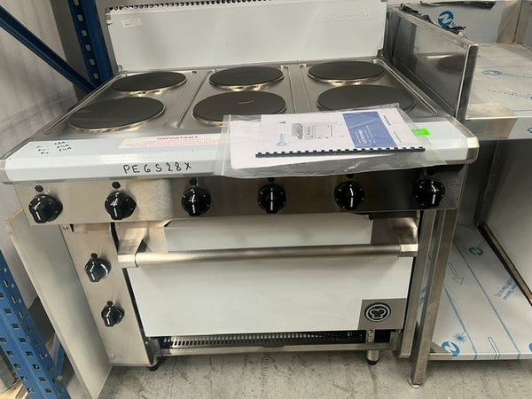 GOLDSTEIN PE6S28-X Electric Oven Range, 6 Solid Plates