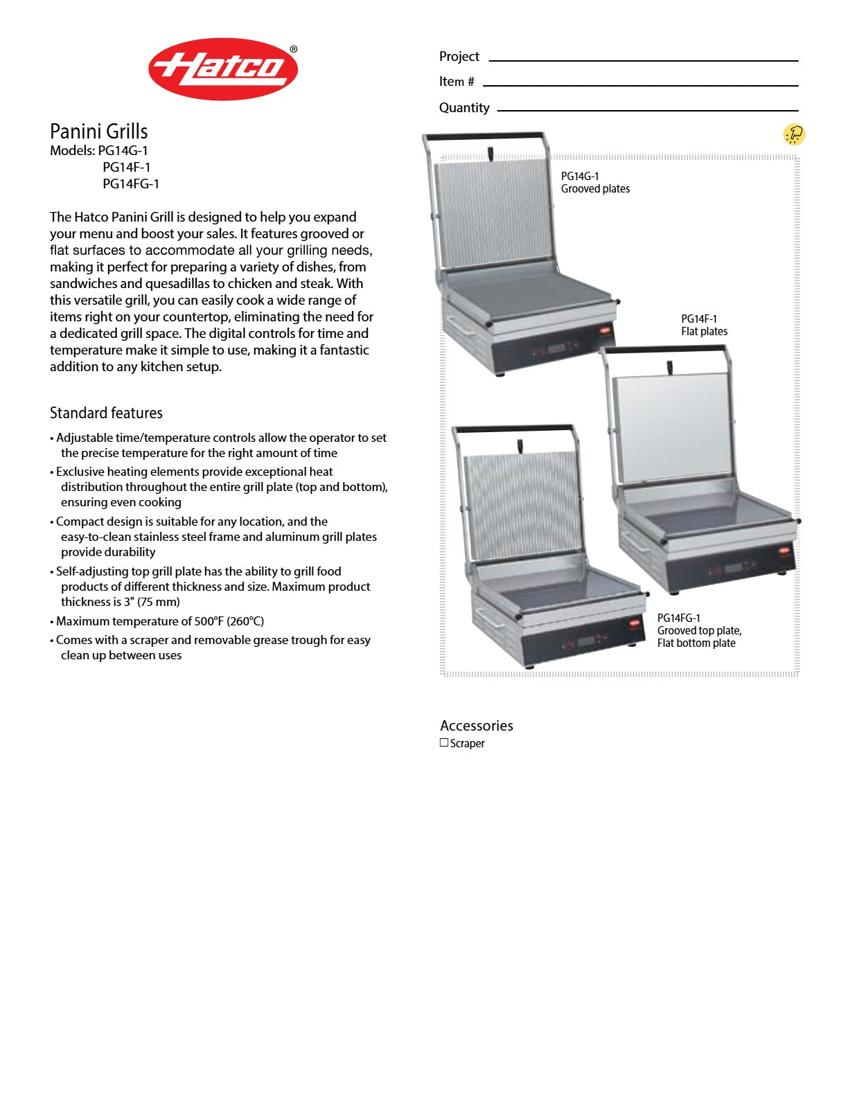 Hatco PG14F-1 - Panini Grill
