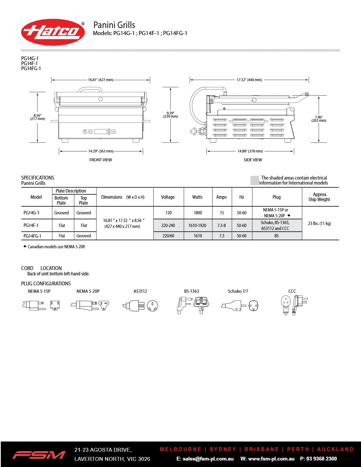 Hatco PG14F-1 - Panini Grill