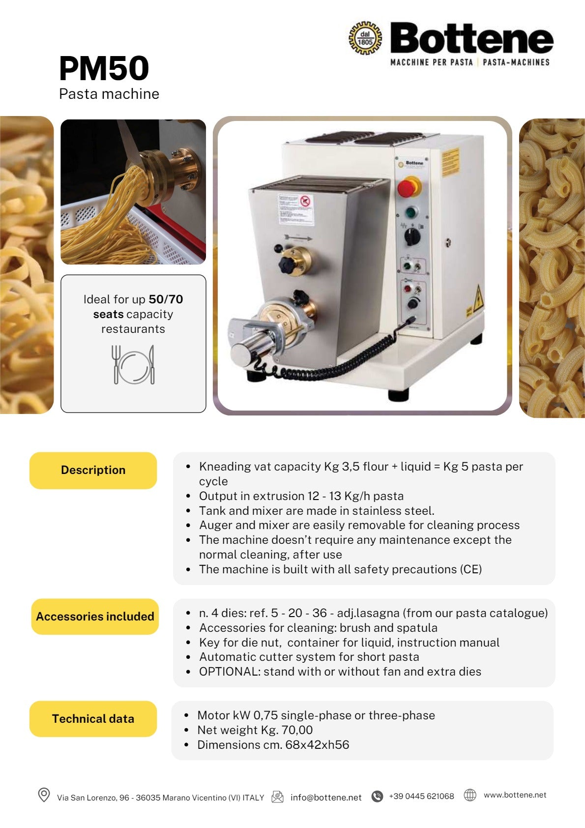 Bottene PMB0050 Pasta Machine - Main Image