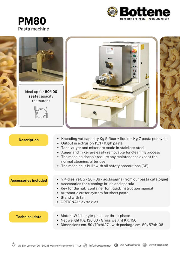 Bottene PMB1080 - Pasta Machine