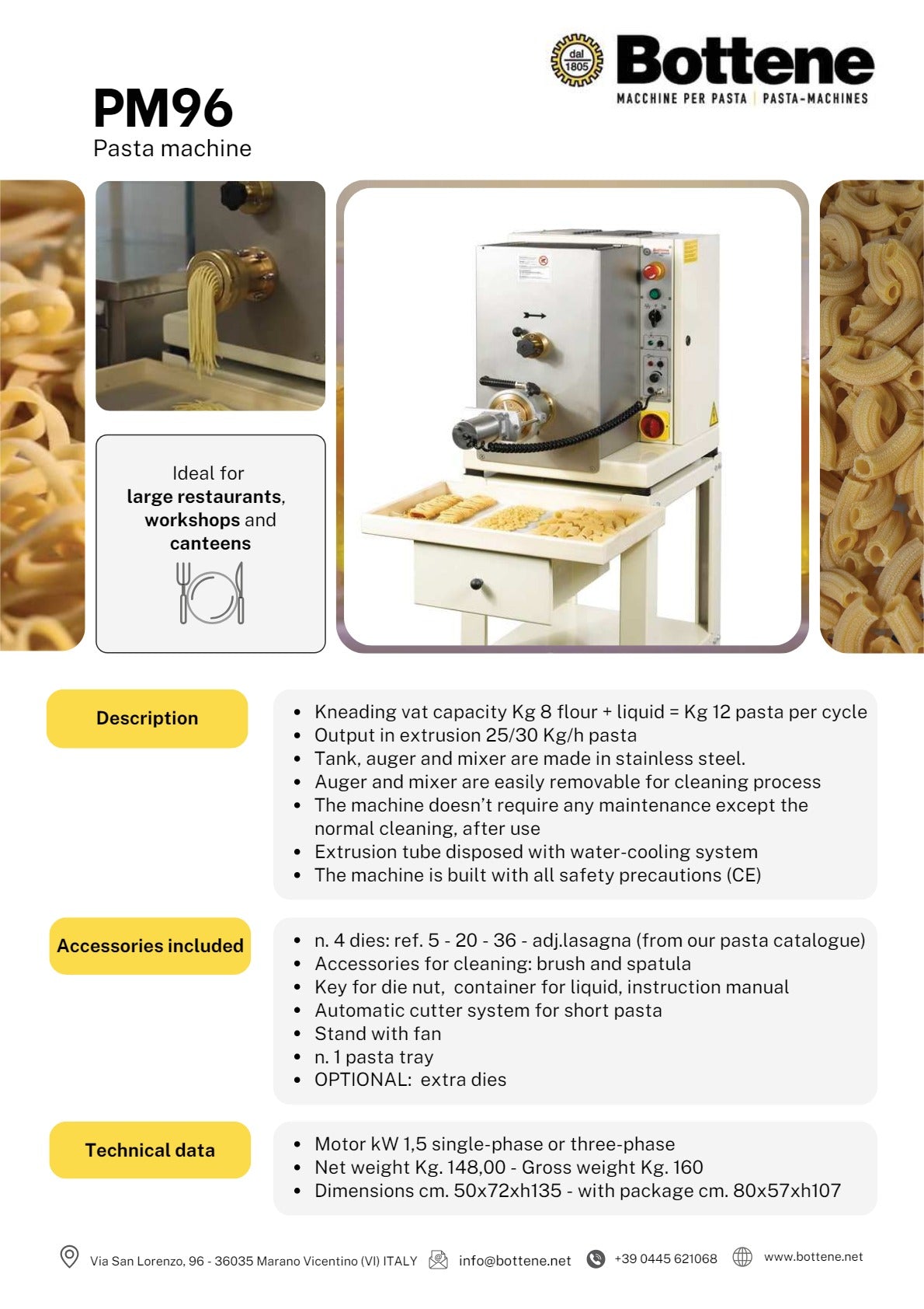Bottene PMB1096 - Pasta Machine