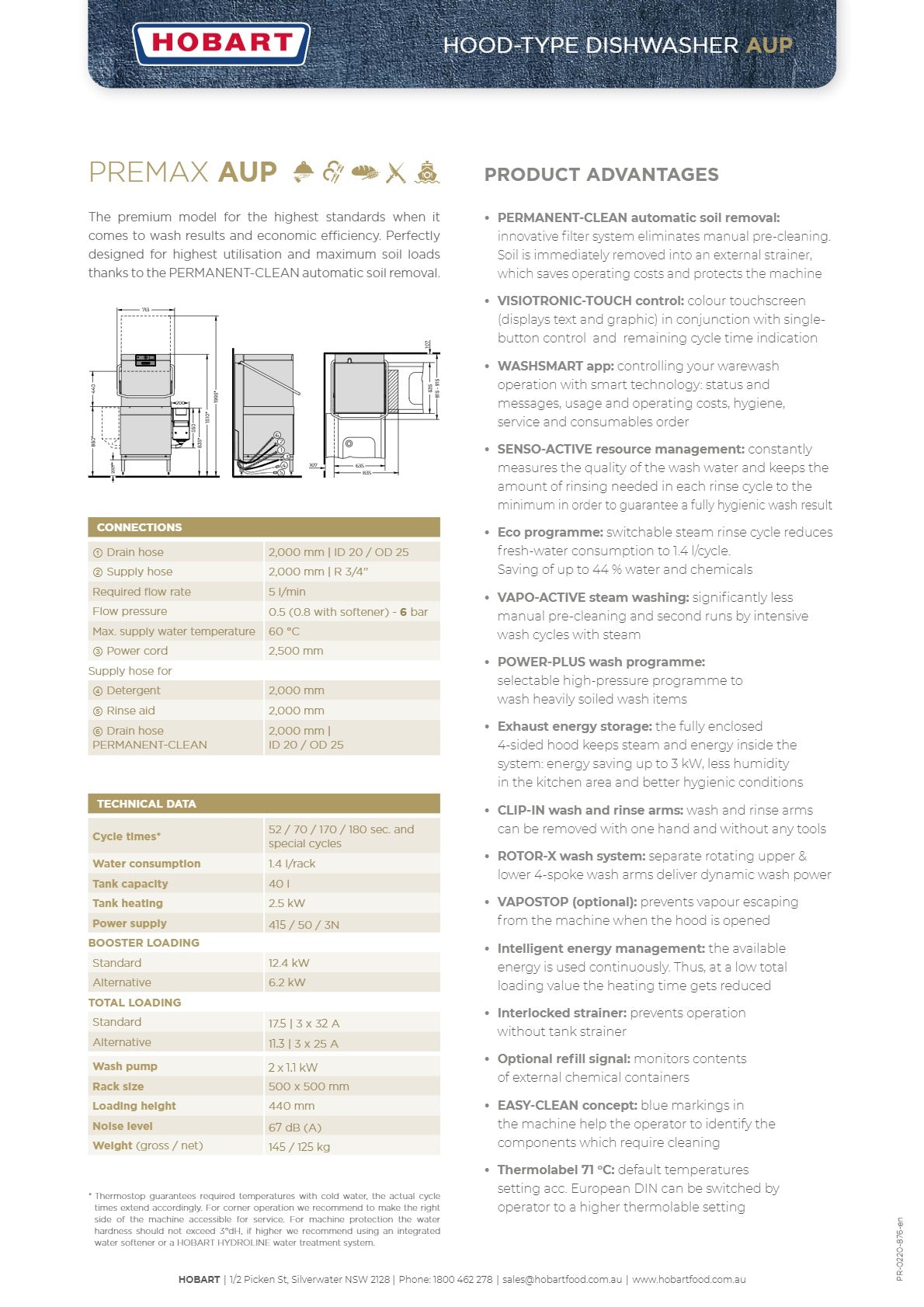 Hobart Premax AUP - Pass Through Dishwasher