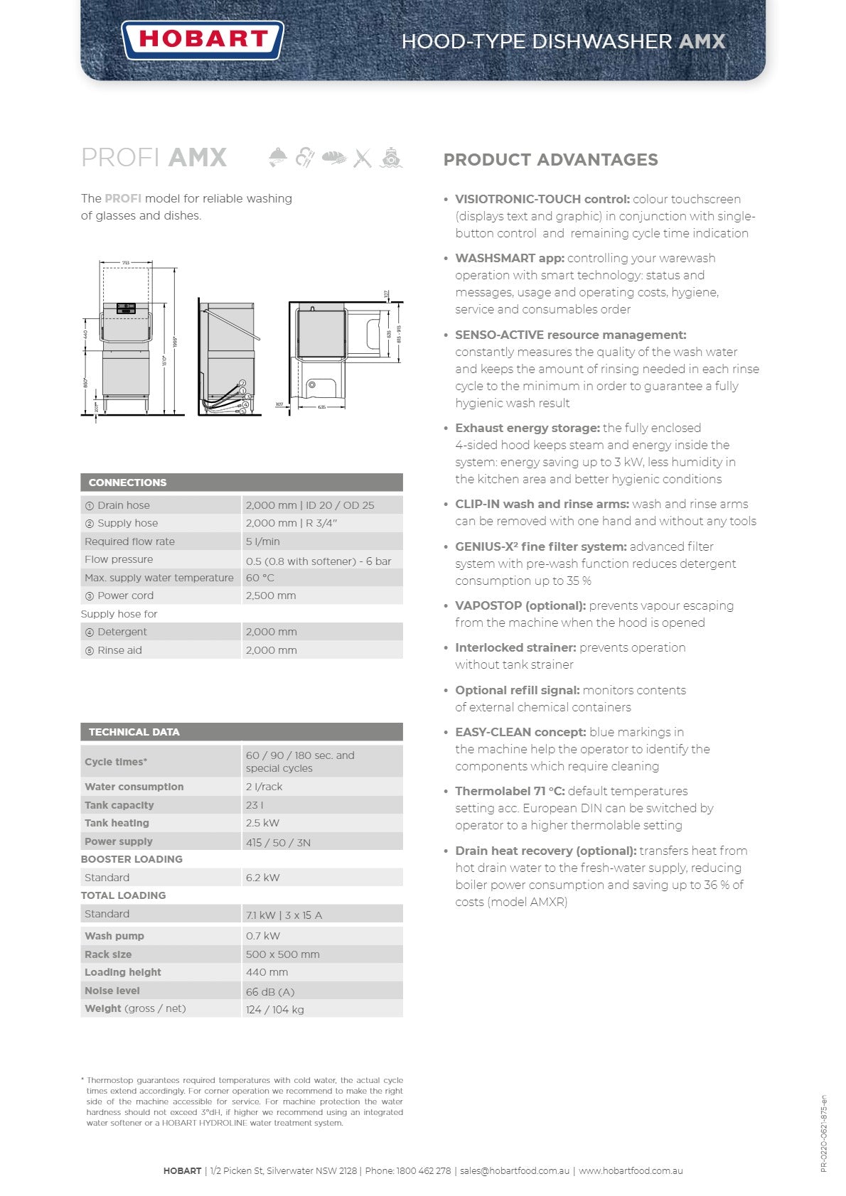 Hobart PROFI AMX-V - Pass Through Dishwasher