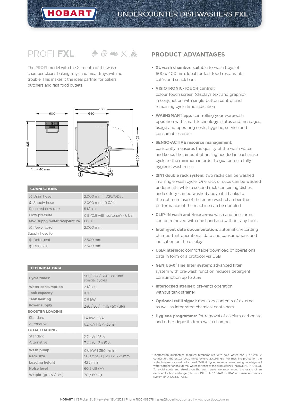 Hobart Profi FXL - Undercounter Dishwasher