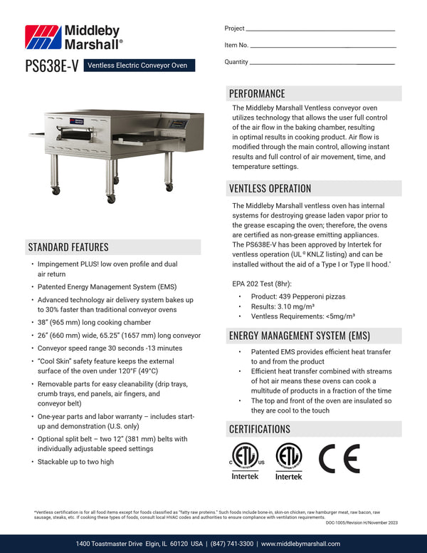 Middleby Marshall PS638E-V WOW - Ventless Conveyor Oven
