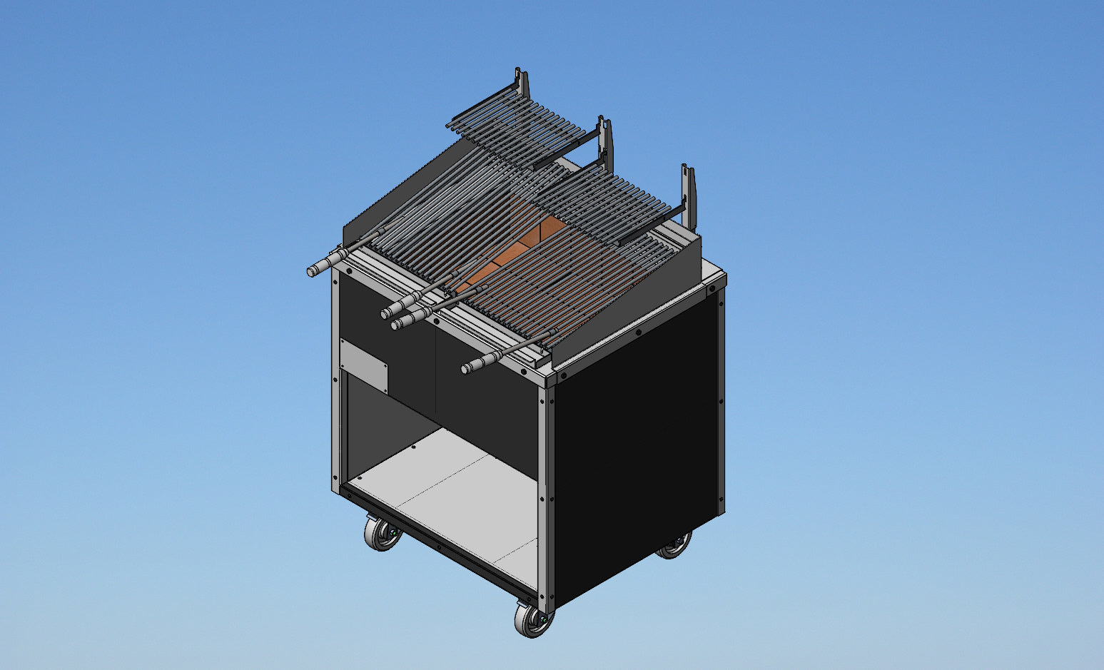 Scheer Proline Parrilla 620 - 800mm 2 Section Charcoal/Wood Grill