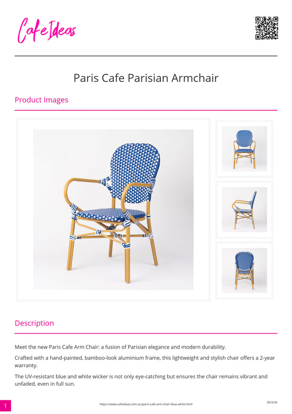 Paris Cafe Parisian Armchair