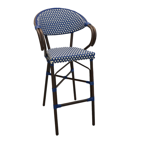 Parisian Bar Stool with Arms - Coffee