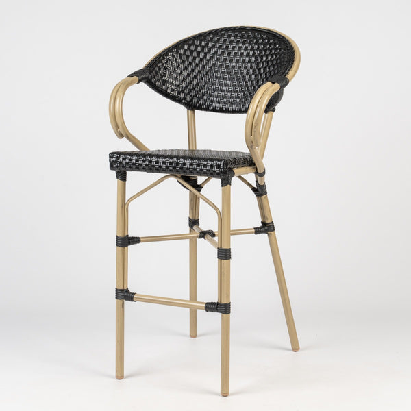 Parisian Bar Stool with Arms - Light Bamboo