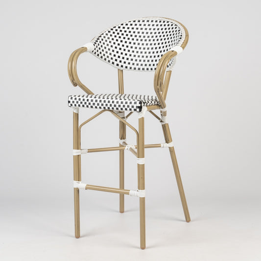 Parisian Bar Stool with Arms - Light Bamboo