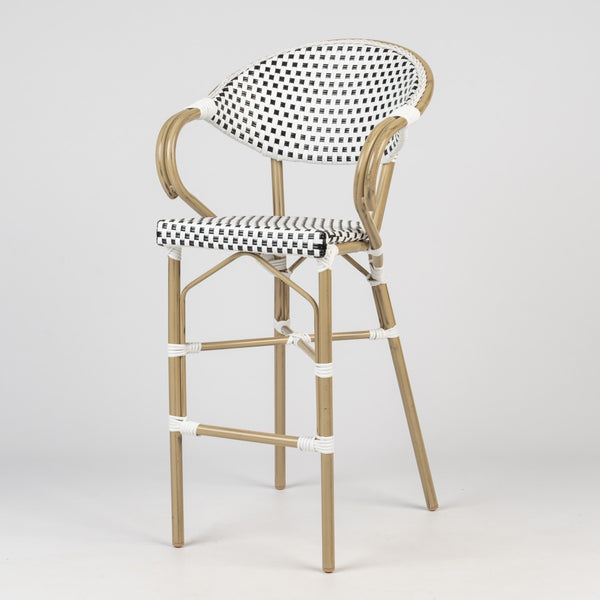 Parisian Bar Stool with Arms - Light Bamboo