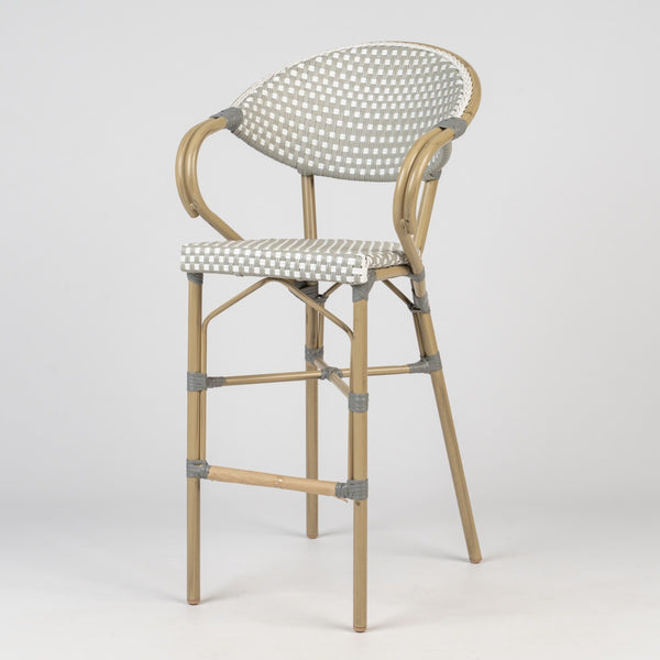 Parisian Bar Stool with Arms - Light Bamboo