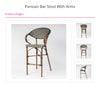 Parisian Bar Stool with Arms - Coffee