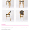 Parisian Bar Stool with Fabric Seat