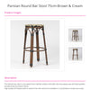 Parisian Round Bar Stool 75cm - Coffee
