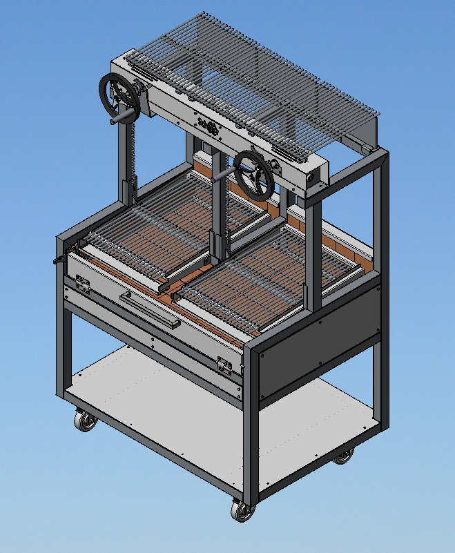 Scheer Proline Parrilla 675 - 1200mm Charcoal/Wood Double Grill