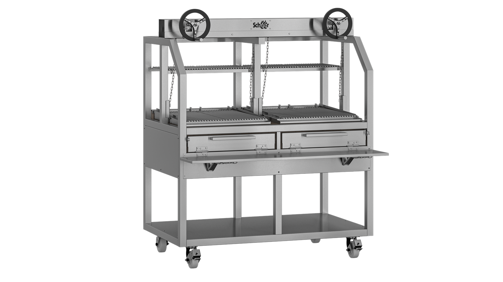 Scheer Proline Parrilla 675 - 1200mm Charcoal/Wood Double Grill