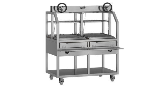 Scheer Proline Parrilla 675 - 1500mm Charcoal/Wood Double Grill