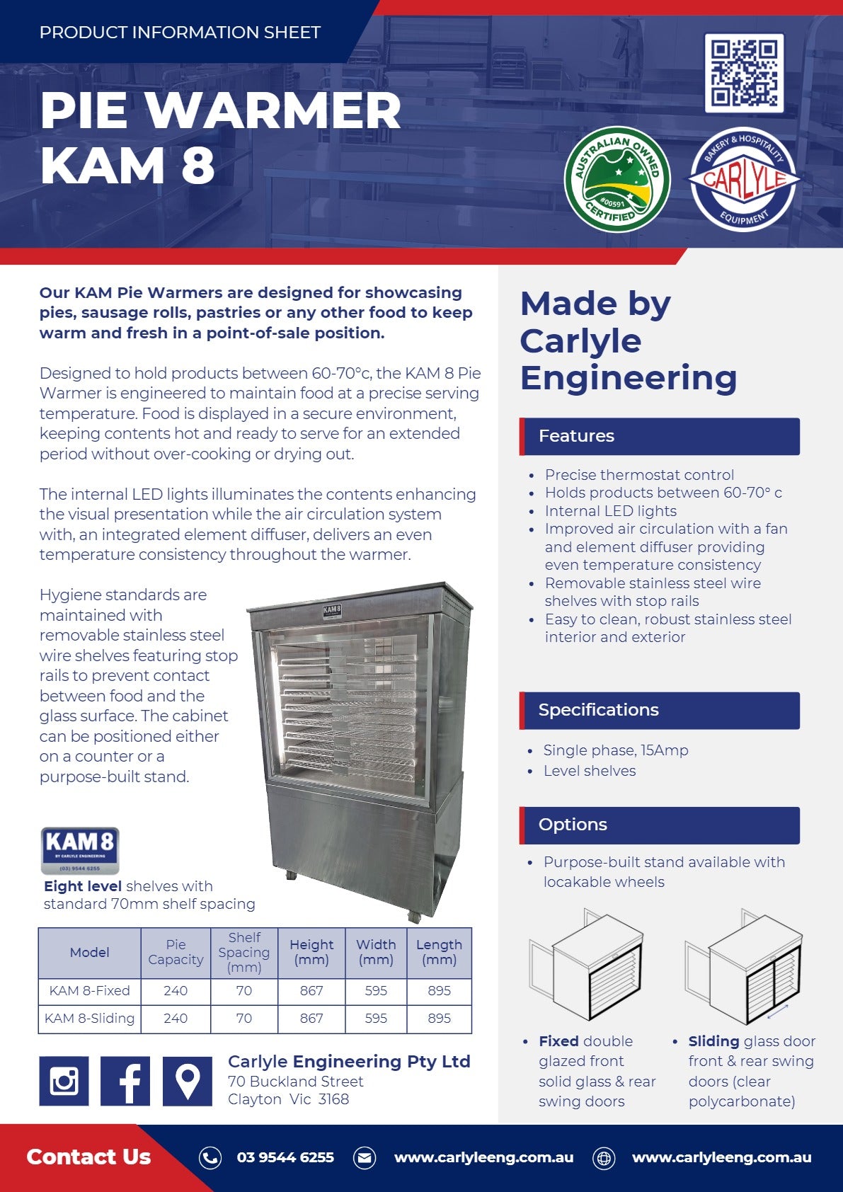 Carlyle KAM 8-Sliding - Pie Warmer