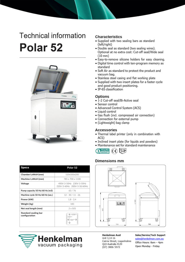 Henkelman Polar 52 - Vacuum Packaging Machine