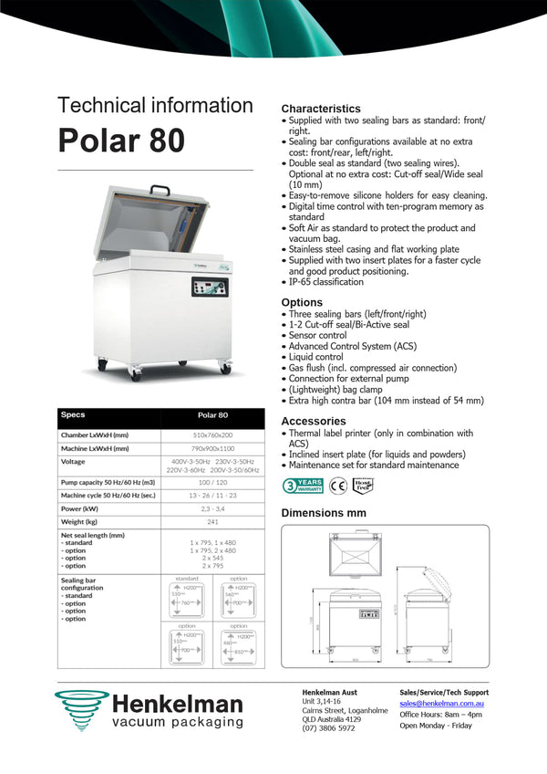 Henkelman Polar 80 - Vacuum Packaging Machine