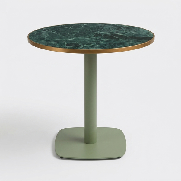 Prada Green Marble Sintered Stone with Cavallo 450 Table Base