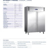Pro.Equip 1410L - 2 Solid Door Upright Fridge