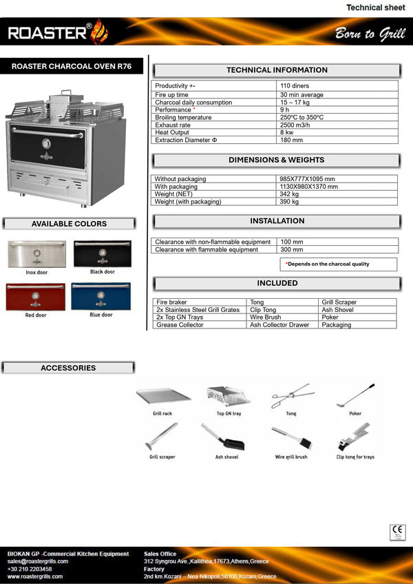 Roaster R76 - Charcoal Oven