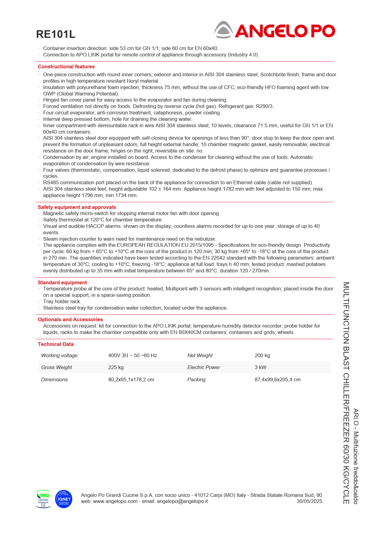 Angelo Po ARI.O RE101L - Blast Chiller/Freezer