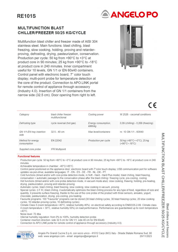 Angelo Po ARI.O RE101S - Blast Chiller/Freezer