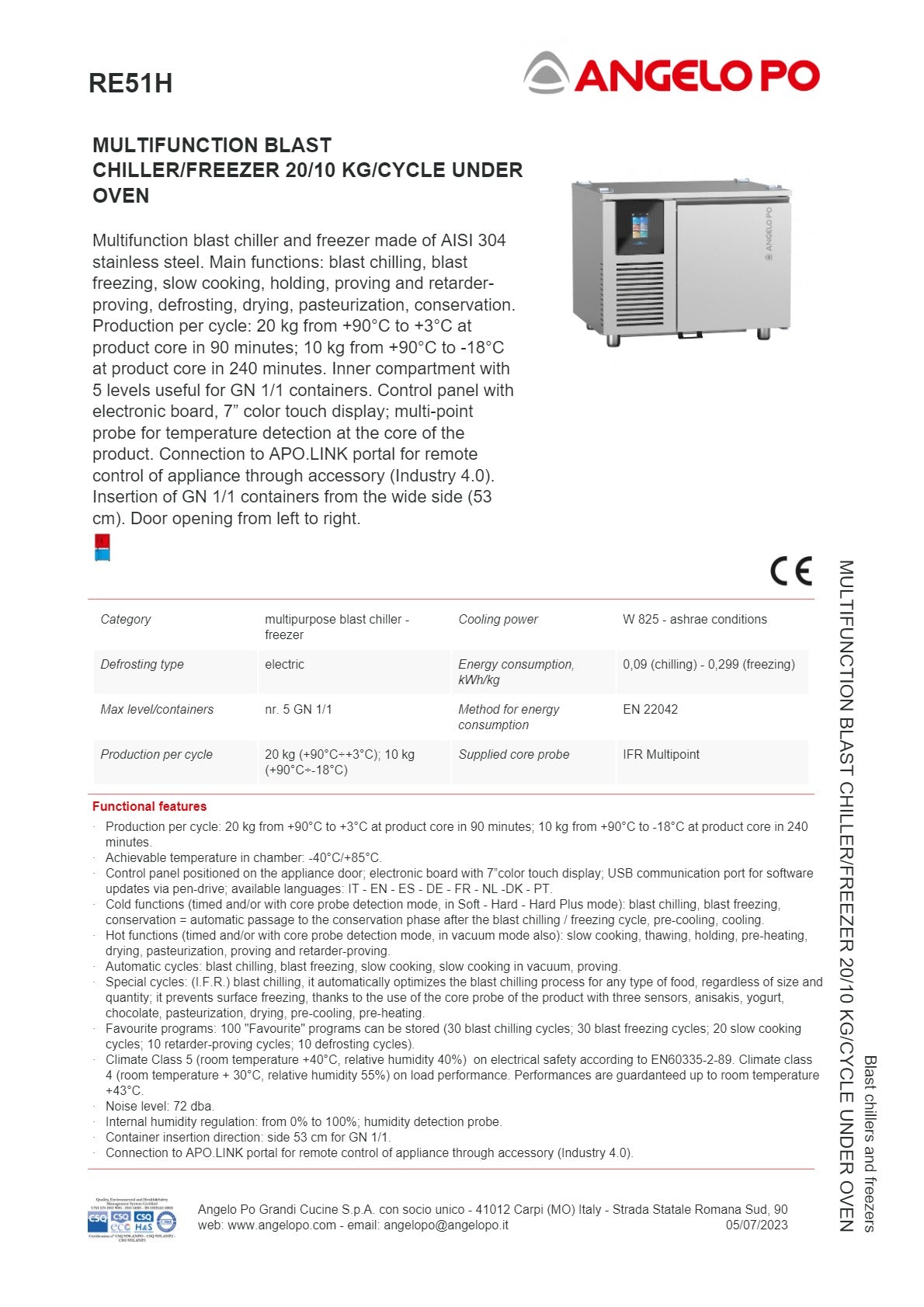 Angelo Po ARI.O RE51H - Blast Chiller/Freezer