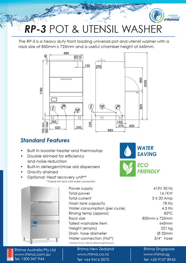 Rhima RP3 - Pot and Utensil Washer