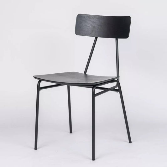 Ray Indoor Steel Side Chair with Plywood Seat