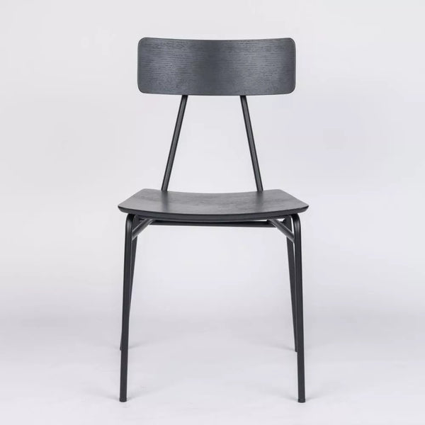 Ray Indoor Steel Side Chair with Plywood Seat