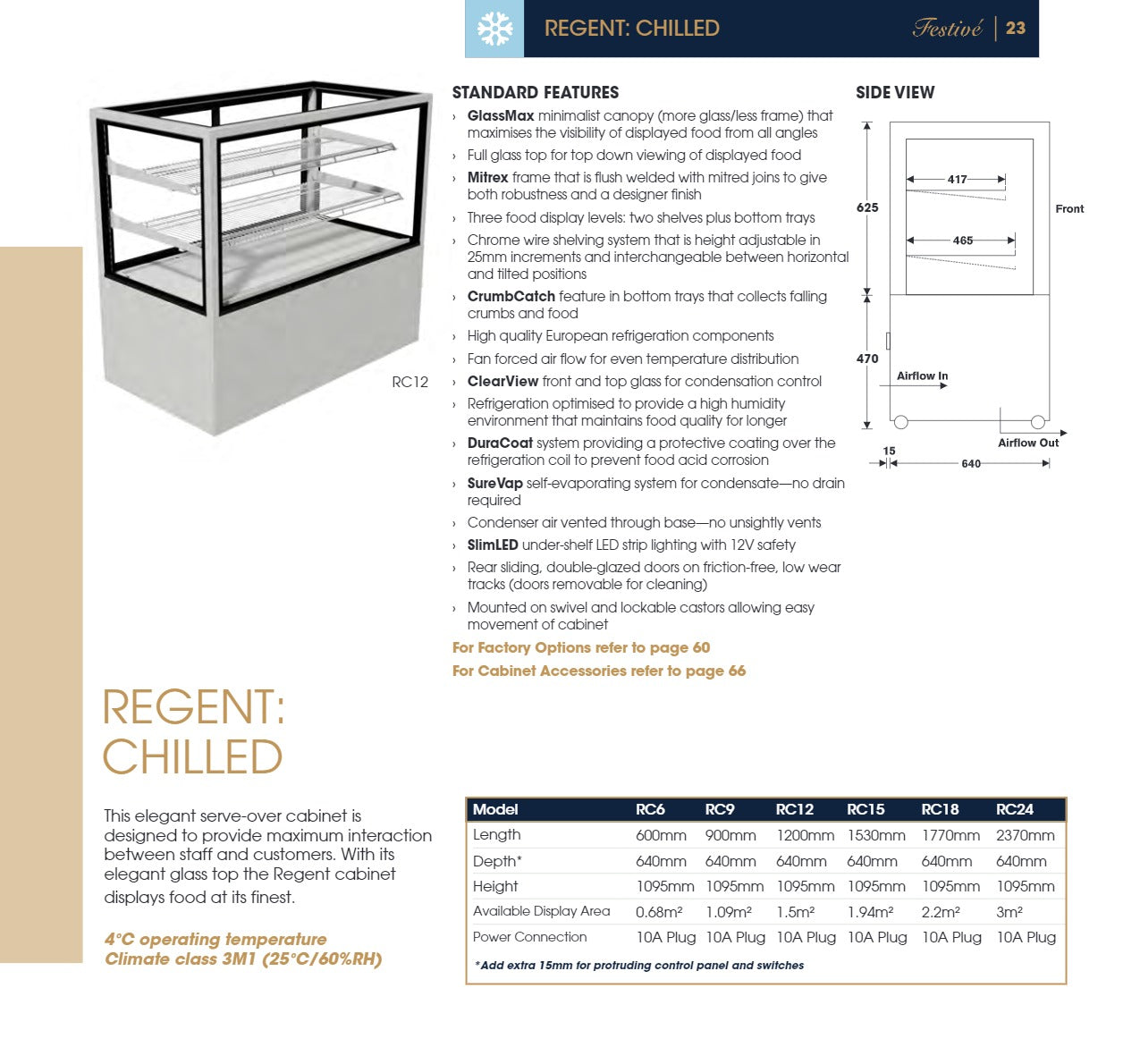 Festive Regent Chilled 1200 2 Shelves + Base - Cold Food Display