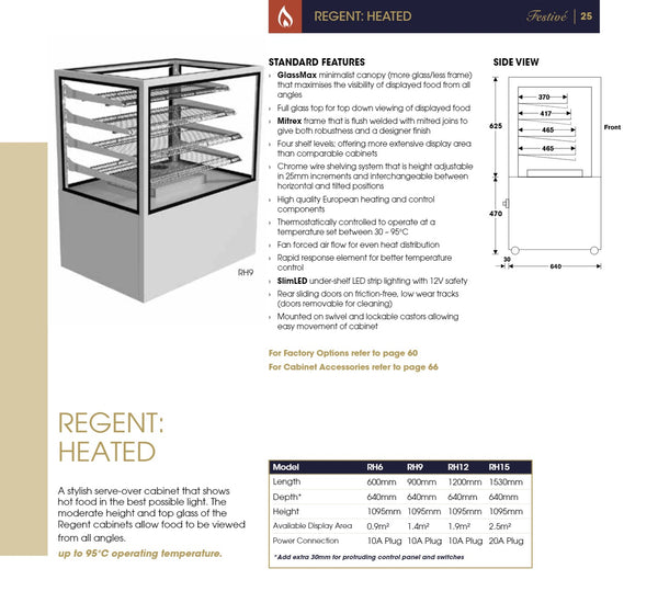 Festive Regent Heated 900 - Hot Food Display