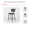 Retro Upholstered Bar Stool with Backrest