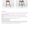Retro Upholstered Counter Height Bar Stool with Backrest