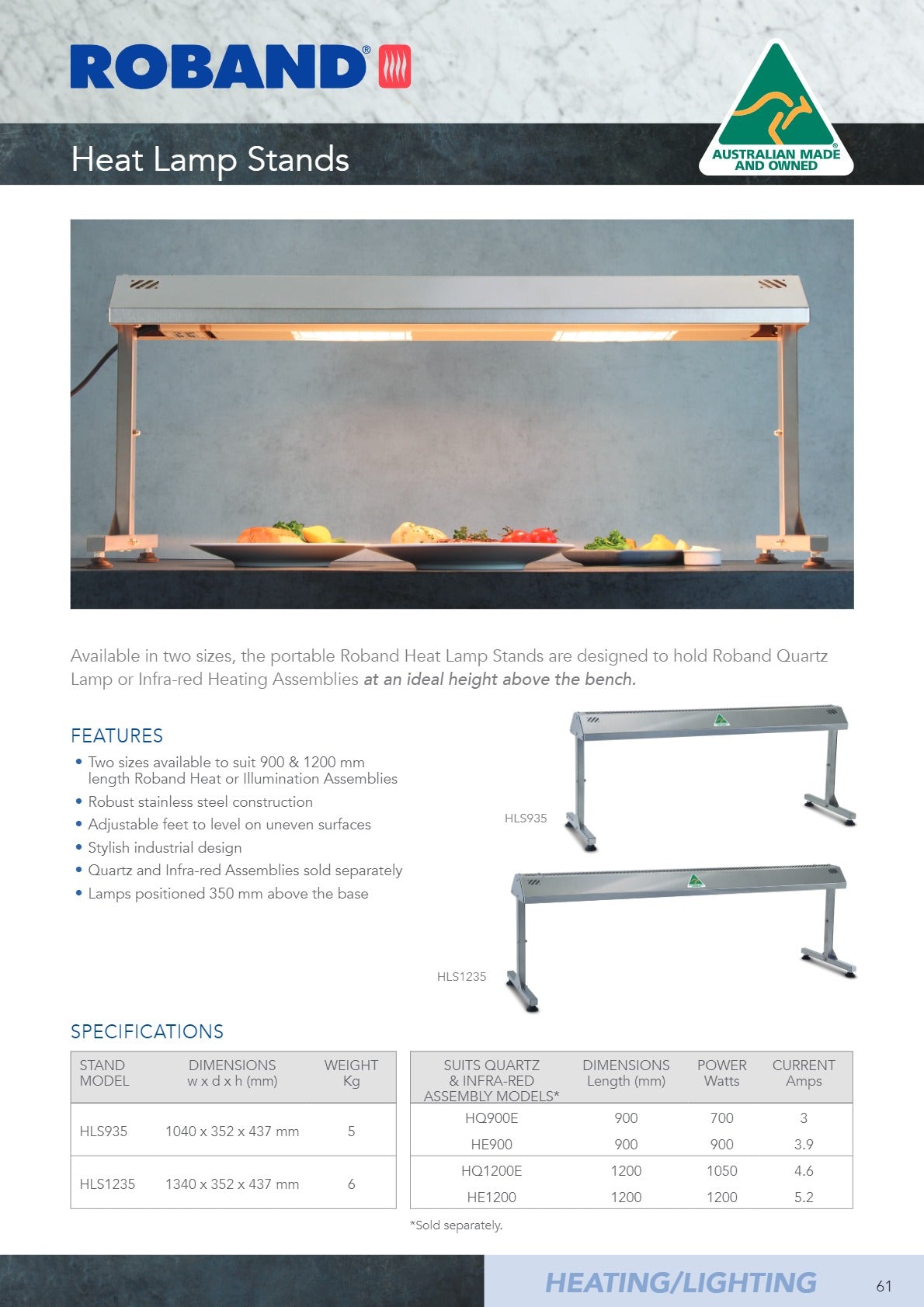 Roband HLS1235 - Heat Lamp Stand | SilverChef