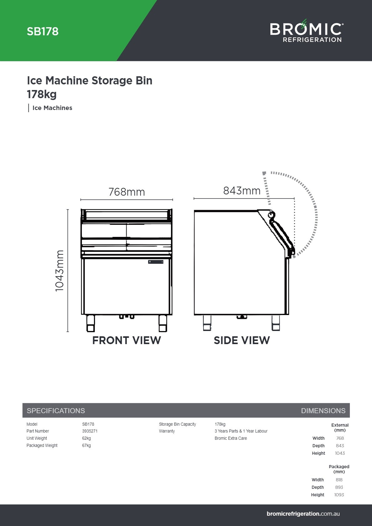 Simag By Bromic SB178 - Ice Storage Bin