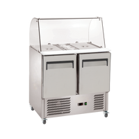 Exquisite SBC250 - Two Door Prep Fridge with Glass Canopy