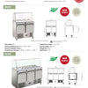 Exquisite SBC250 - Two Door Prep Fridge with Glass Canopy