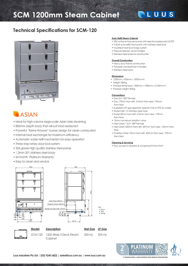 Luus SCM-120 - Steam Cabinet