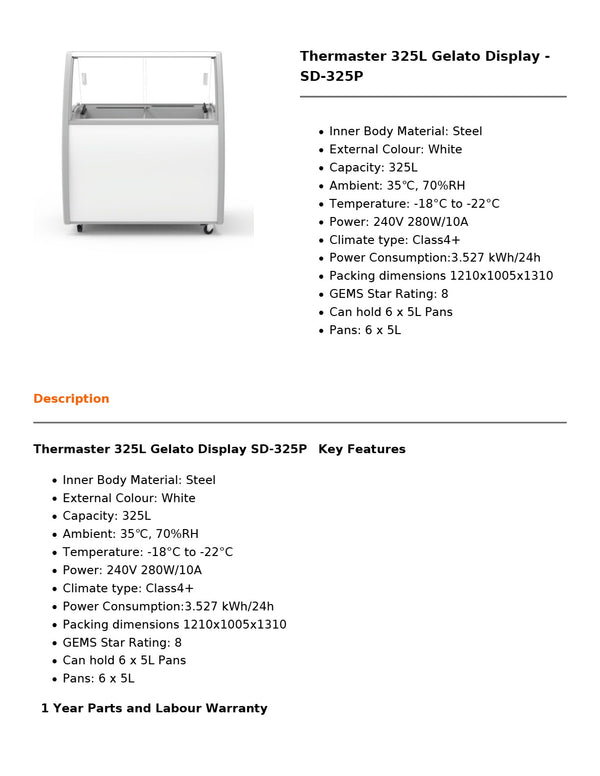 Thermaster SD-325P - Gelato Display