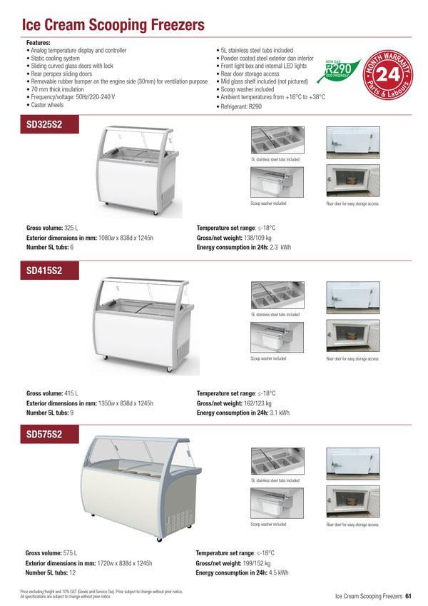 Exquisite SD575S2 - Ice Cream Freezer