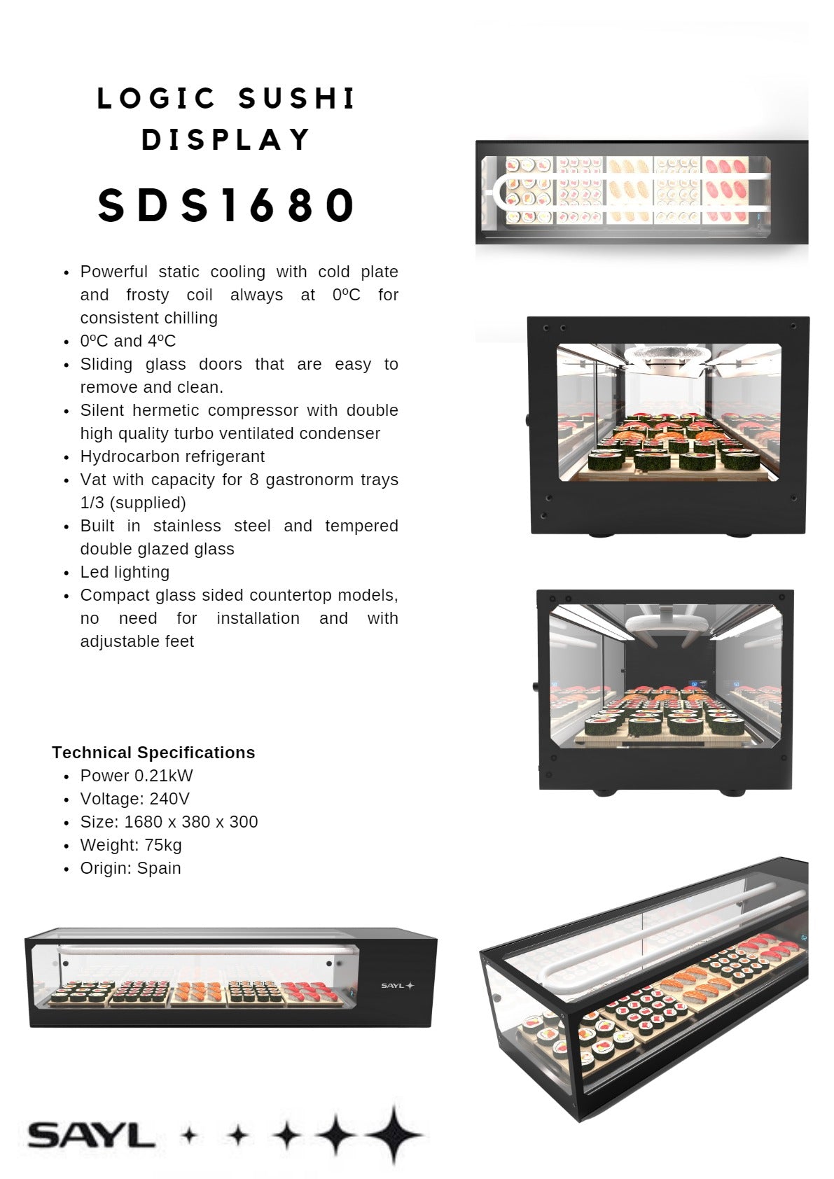 Sayl SDS1680 - Sushi Display