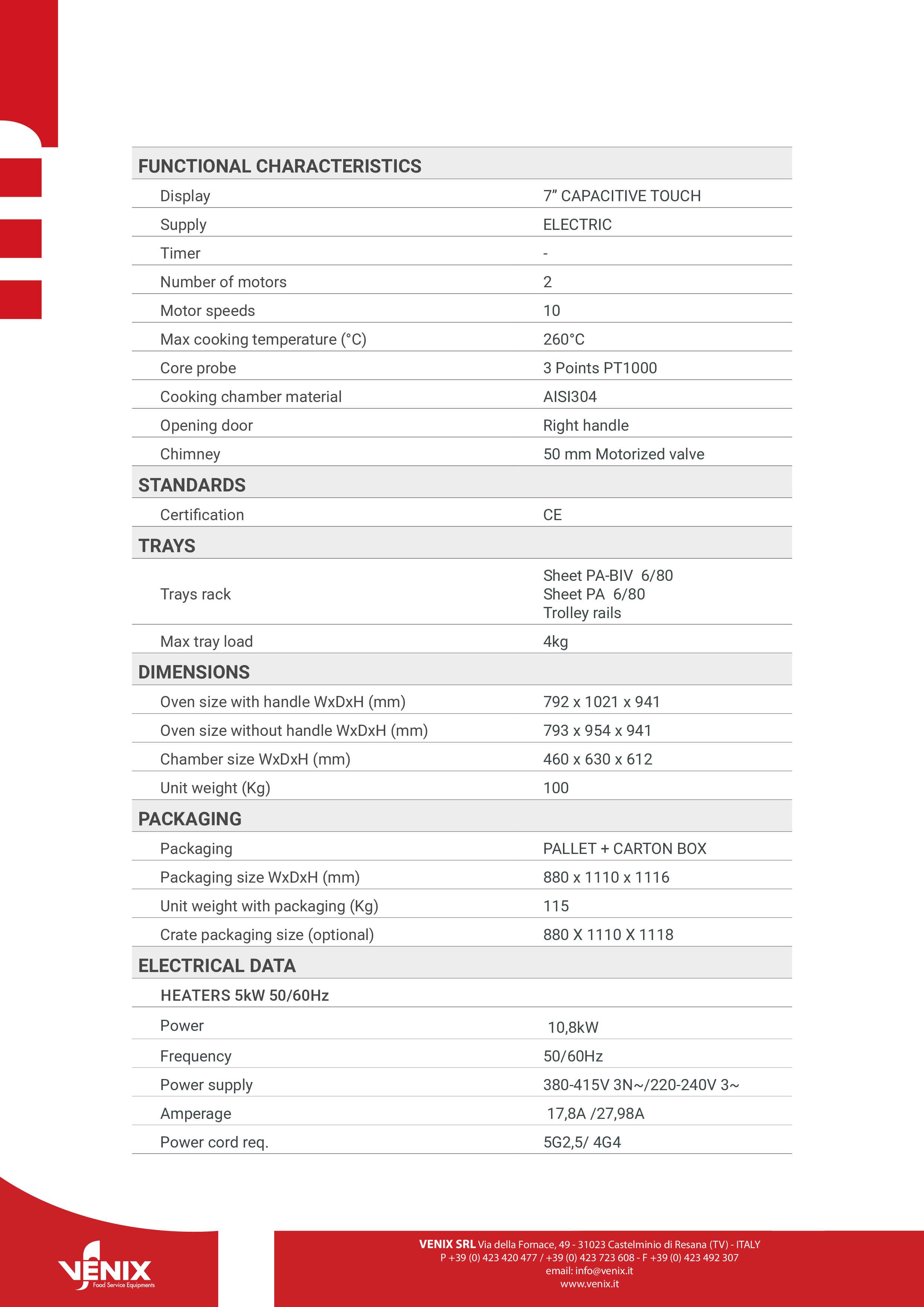 Venix San Giorgio SG06TCC - Combi Oven