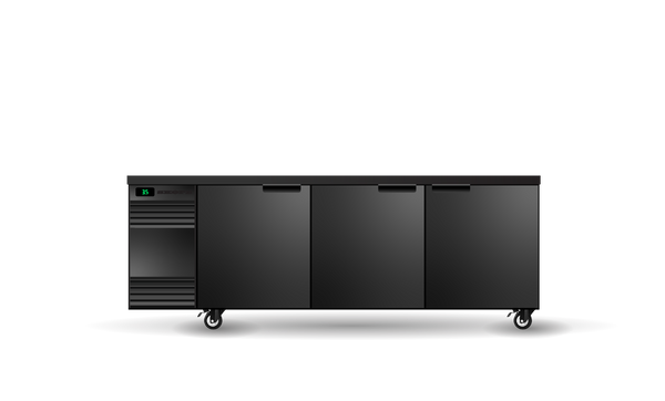 SKOPE BackBar SL.3.SSW - Three Glass Solid Swing Door Slimline Fridge