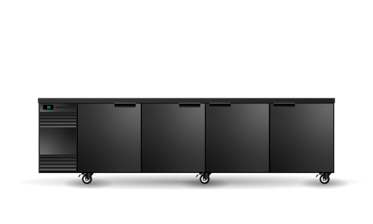 SKOPE BackBar SL.4.SSW - Four Glass Solid Swing Door Slimline Fridge